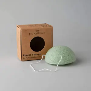 Organic Konjac Cleansing Sponge with Bamboo Charcoal for Radiant Skin
