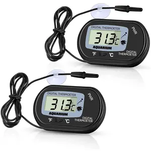 2 Pack Digital Aquarium Thermometer, Fish Tank Thermometer, Water Thermometer with Large LCD Display,Reptile Thermometer for Fish Tank Water Terrarium