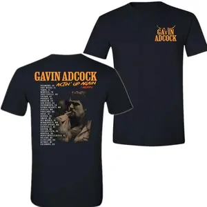 Gavin Adcock 2025 Actin' Up Again Tour Tee – Double-Sided Design for Music Lovers
