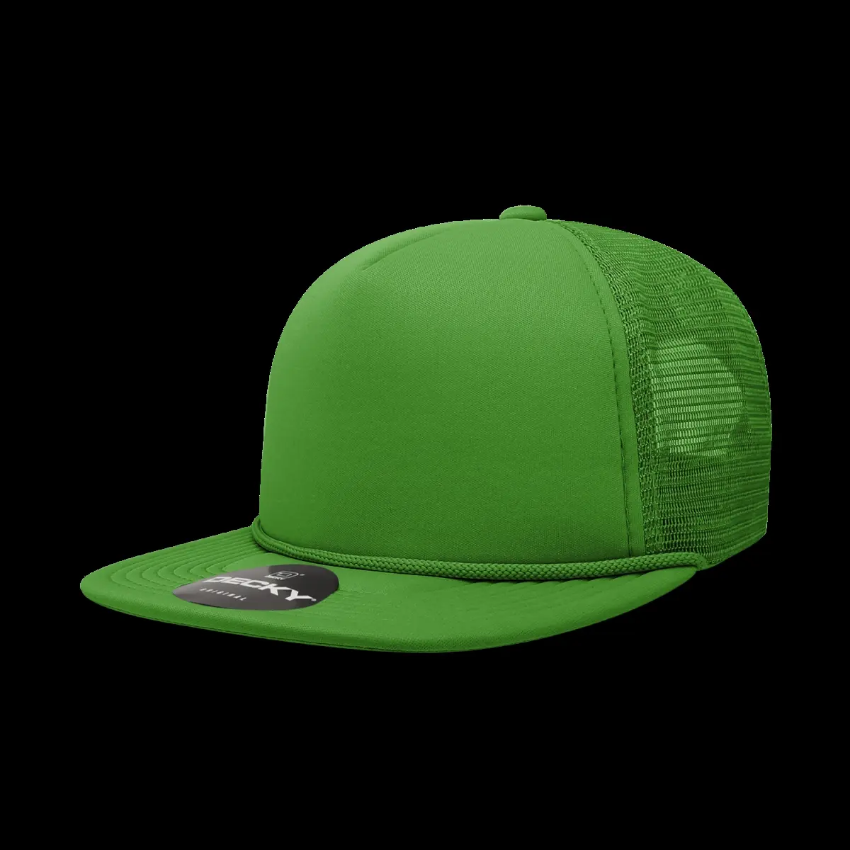 212 MAIN Kelly Unisex Trucker Cap - 5-Panel High Profile Structured Foam, Adjustable Snapback Trucker, Flat Visor, Polyester Blend, 1 Size Fits Most (6026-1KEL)