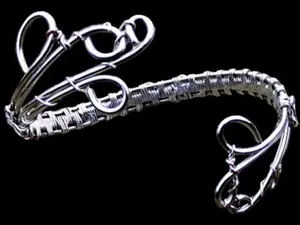 FAIRYTALE Elegant Sterling Silver Copper Adjustable Elven Elvish Wrist Cuff Wraparound Wire Wrapped Mystical Fantasy Bangle Bracelet