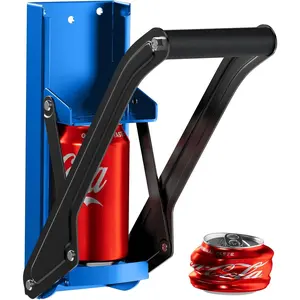 Can Crushers for Recycling - 16 oz Heavy Duty Aluminum Can Crusher Wall Mounted - Soda and Beer Can Smasher for Recycling with Bottle Opener - For 12 and 16 oz Cans - Easy to Install, Blue -