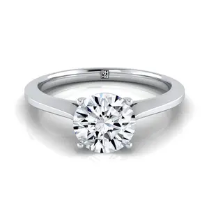 The Elena Solitaire Engagement Ring Setting for Round Diamonds in Platinum
