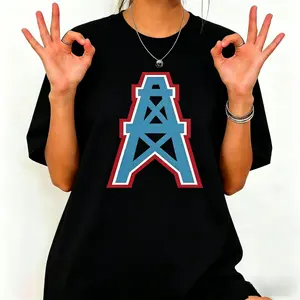 Heavy Houston Oilers Cotton T-shirt Print Casual 100 percent Streetwear Graphic Summervibes Vintage Clothing,Women's Tops,Summer Clothes Women