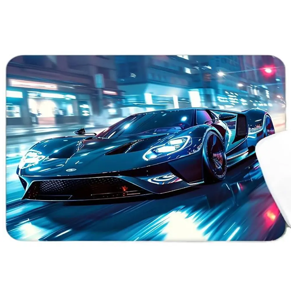 Gaming Mouse Pad (1 Piece, 20X24cm) - Small Size, Trendy Blue Sports Car High-Definition Print, Non-Slip Rubber Base, Stylish Artistic Design, Computer Peripheral Accessory for Gamers & Design Enthusiasts