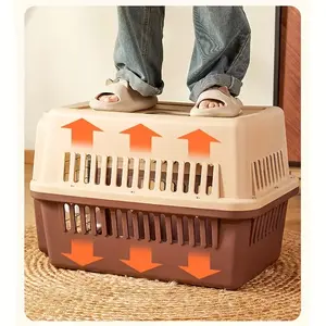 Pet cat kennel, portable cat cage cat bag for cats and dogs outdoor activities, travel pet cage with hanging bowl + diaphragm, handheld and car dog cage dog cat checker box, pet capsule car dog cage