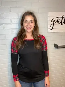 Plaid Raglan Top