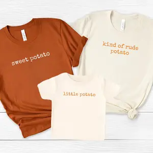 Family Matching Thanksgiving Youth and Adult t-Shirts, Sweet Potato Kind Of Rude Potato Shirt, Fall Family Tshirts Sibling Mama Baby Tee, Trending tee, youth clothing, Family t-shirt, gift for son and daughter, couples shirt, holiday outfit