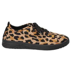 Easy Street Womens Command Leopard Lace Up Sneakers Shoes Casual - Brown