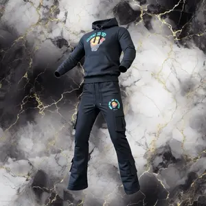 Men’s Ballharder Premium 9 Pocket Stacked Flared Sweatsuit with Logo Hoodie and Joggers Set