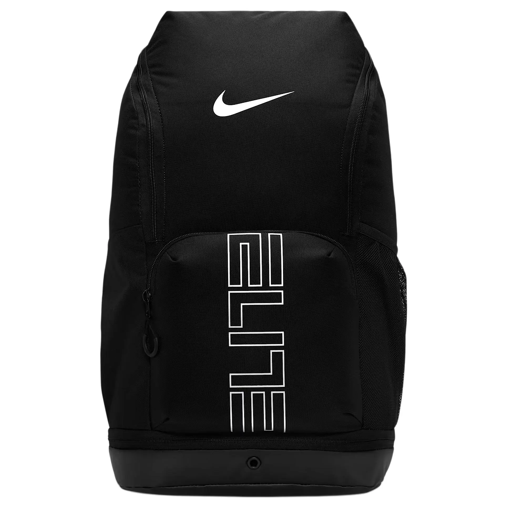 Nike Varsity Elite 32L Polyester Backpack - Front Logo Print, Lightweight Casual Daypack, Travel, Water Resistant, for Men and Women (Black), Travel Backpack