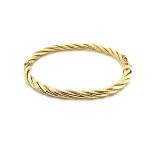 14k Yellow Gold Braided Bangle Bracelet