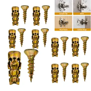 6*14mm Door Hinge Thread Repair Screws, Short Expansion Wall Anchors, Stripped Thread Repair Fixer for Cabinet, Tile, Stone and Partition Hinge Mounting