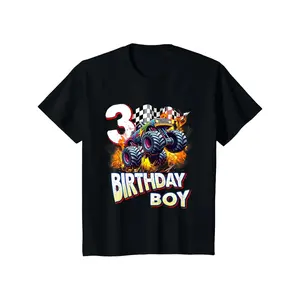 3rd Birthday Monster Truck Boys T-Shirt - Born 2022 Age 3, Durable Kids Truck Graphics for 3 Year Old  Outfit, Summer Casual Wear (Machine Washable) - for 3rd  Celebration holiday unisex outdoor edgy party