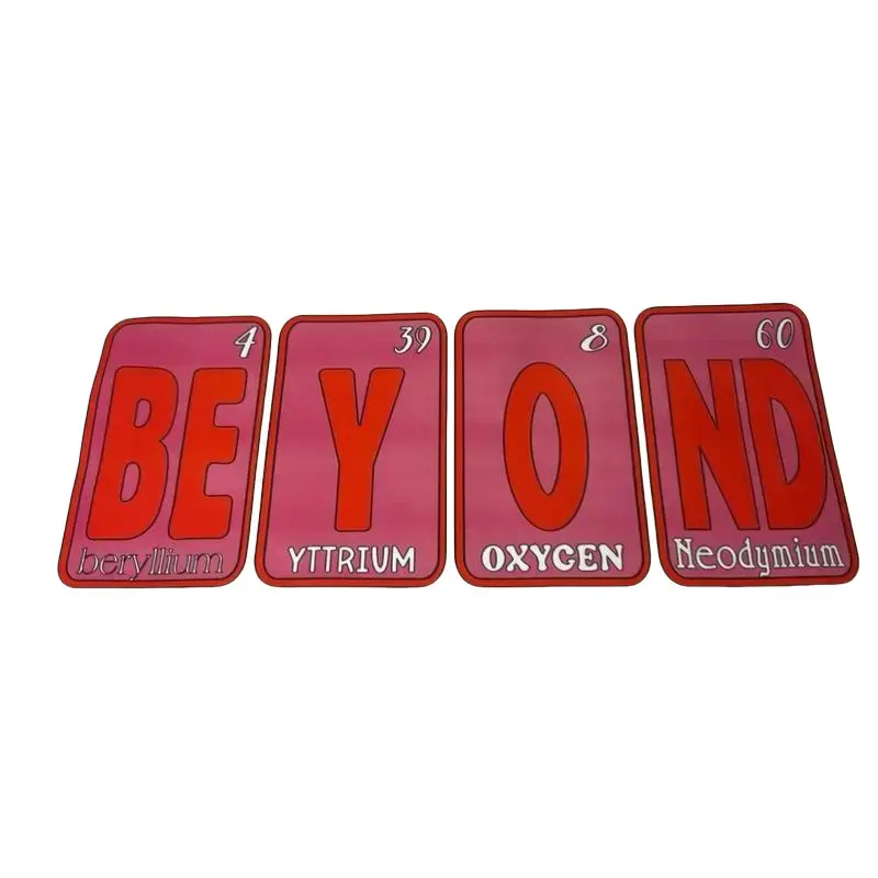 Pink Beyond Periodic V Neck Shirt - Love Has No Limit Design with "BEYOND" and "NEODYMUM" Text, Featuring Neodymium and Oxygen Cyanium - Shirts, Top Womenswear Comfort Elegance Soft Streetwear Tshirt Everyday Crewneck