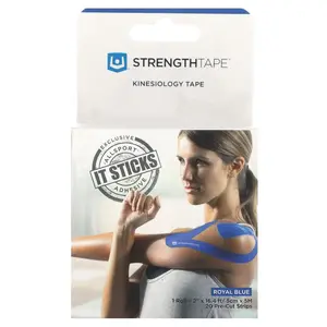 Strengthtape Kinesiology Tape, Royal Blue, 20 Pre-Cut Strips