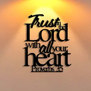Elegant Christmas Metal Sign, Festive Decorations, Trust God Design, Perfect for Office, Living Room, Bedroom, Patio, Kitchen, Garden Wall, Religious Gift