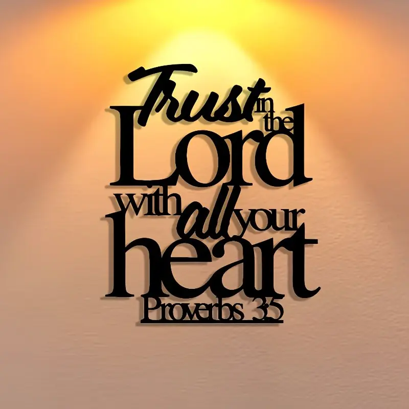 Elegant Inspiring Christmas Metal Sign, Festive Decorations, Trust God Proverbs Design, Perfect for Office, Living Room, Bedroom, Patio, Kitchen, Garden Wall, Religious Gift