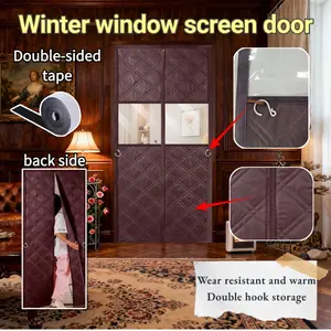 1pc Full Magnetic Strip Thickened Insulated Screen Door, Home Magnetic Heating Screen Door, Winter Warmth Insulation Essential