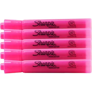 Sharpie Accent Tank-Style Highlighters, 5 Colored Highlighters, Chisel Tip (Fluorescent Pink, 5-Pack)