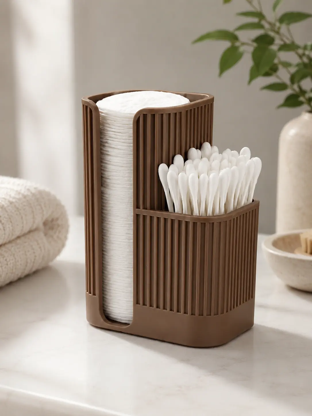 Cotton Pad & Q-Tip Holder – Bathroom Vanity Organizer