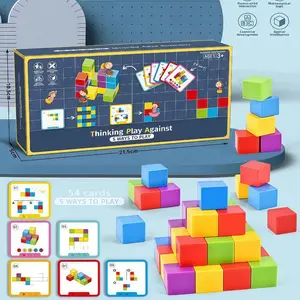 40Pcs Magic Cube Stacking Game, Educational Puzzle Toy, Logical Thinking Battle, Rainbow Building Blocks, Math Challenge Kids Toy