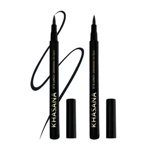 Khasana Ultra Advanced Liquid Eyeliner, Waterproof & No Skip Formula, 24 Hrs -Stay All Day, 2X The Intensity - Soft & Precise Tip, Quick Dry & Smudge Resistant, Vegan. Pack of 2. Intense Black # 1    Smooth Lipliner Flawless Makeup