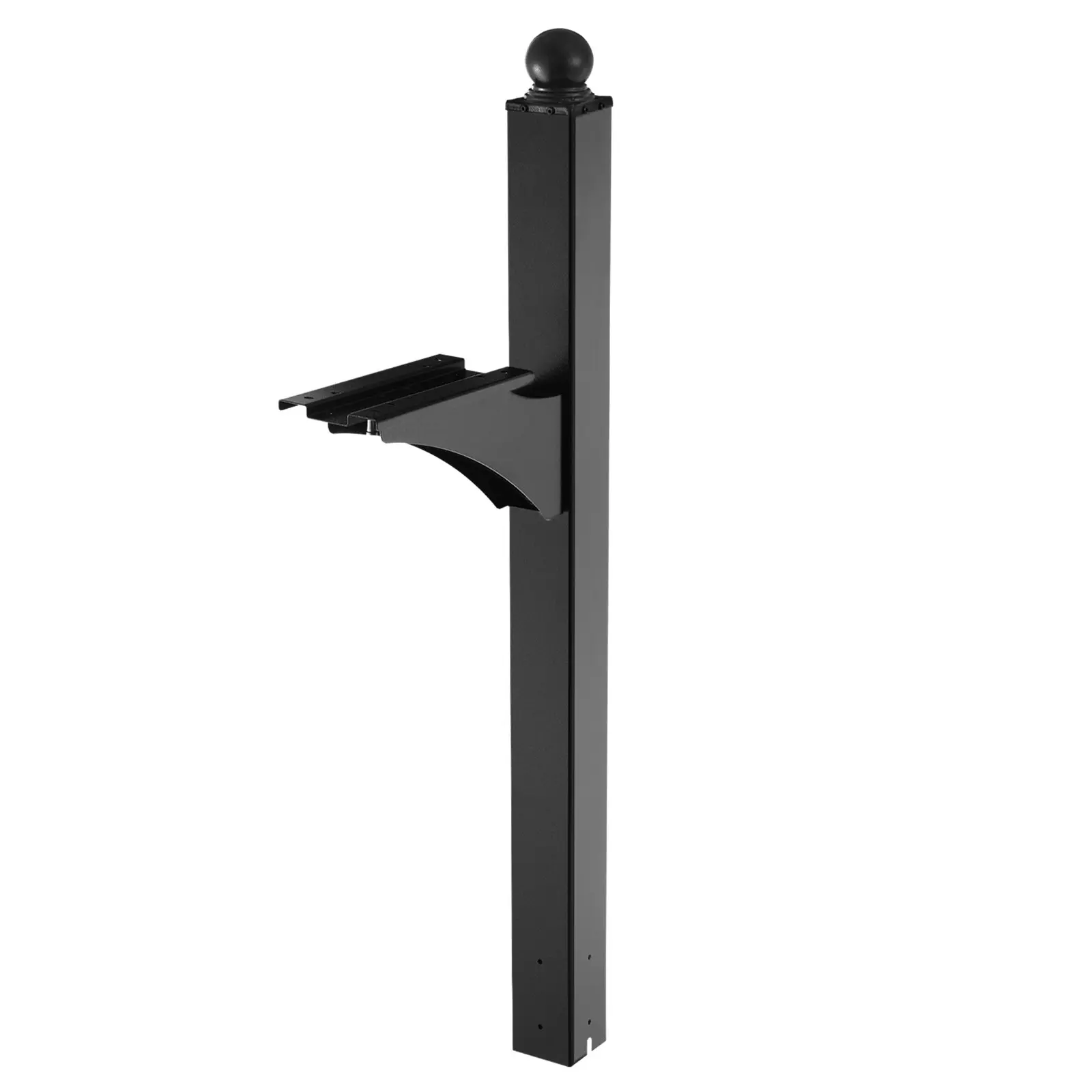 VEVOR Heavy-Duty Aluminum Mailbox Post, 56x4x4 in In-Ground Mounting Stand with Universal Plate Bracket, Powder-Coated Black Residential Heavy-Duty Metal Post Sleeve Kit for Curbside Outdoor Use