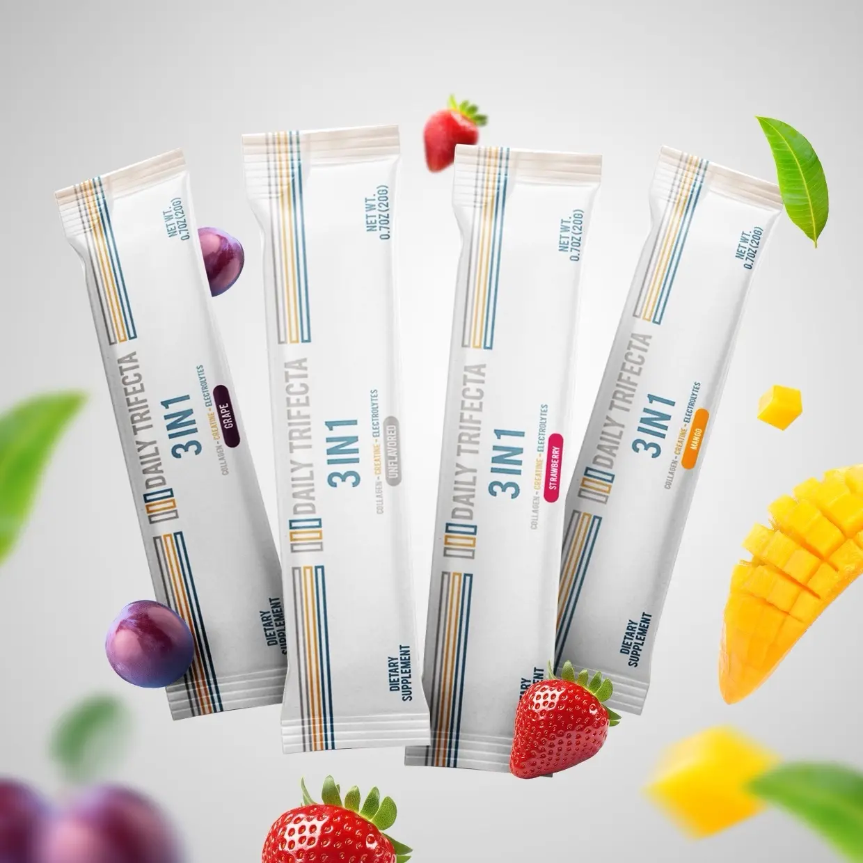 3 in 1 all natural daily dose formulated essentially for fitness, health and beauty - Collagen, Creatine, Electrolytes - Supplement