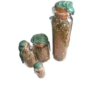 Handcrafted Spell Jars for Money and Abundance- Crystal and Herb Blend Charged Under the Moon - Home Altar Supplies - Attract Wealth Home Decor Ornament Home Office Decoration