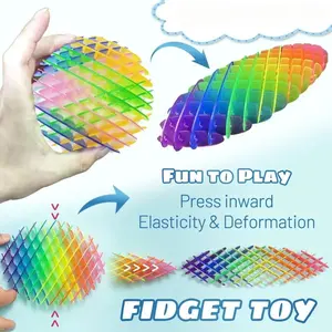 Mini Fidget Worm Toy Elastic Mesh Sensory Toy Stress Anxiety Relief Decompression Fidget Toys Portable Telescopic Slug