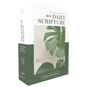 NIV, Daily Scripture, Super Giant Print, Paperback, White/Green, Comfort Print: 365 Days to Read Through the Whole Bible in a Year by Zondervan [Paperback Book]