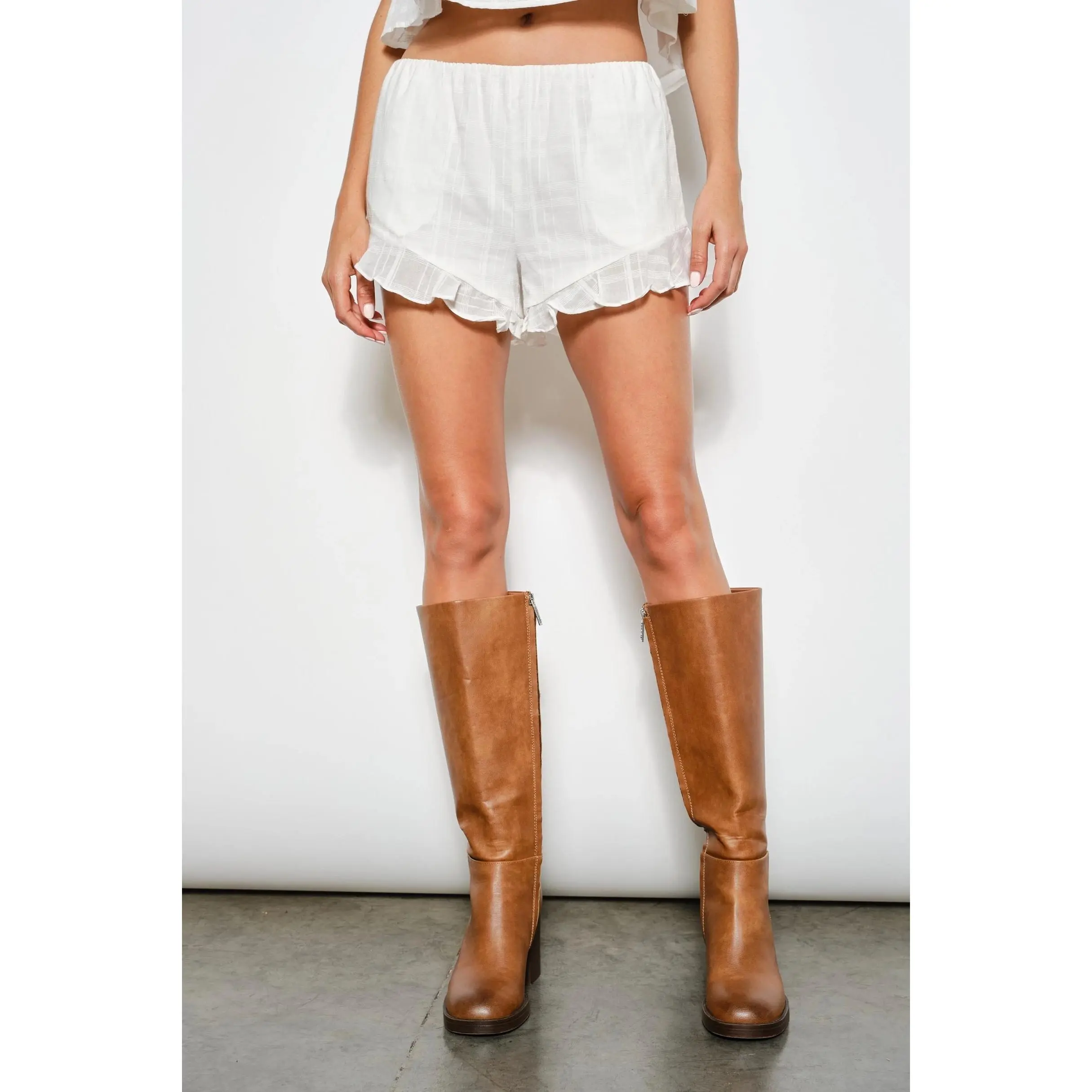 Elsa Ivory Frill Shorts