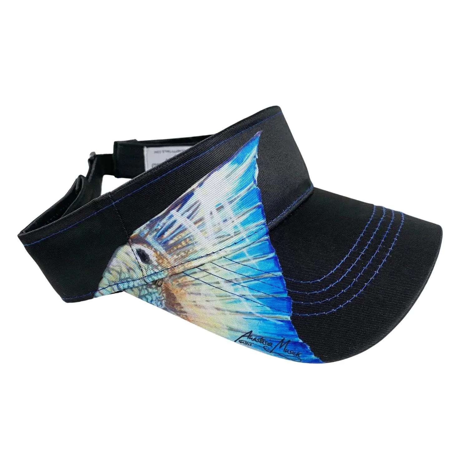 Redfish Tail On Black Fishing Visor for Unisex Wear - Stylish Comfort