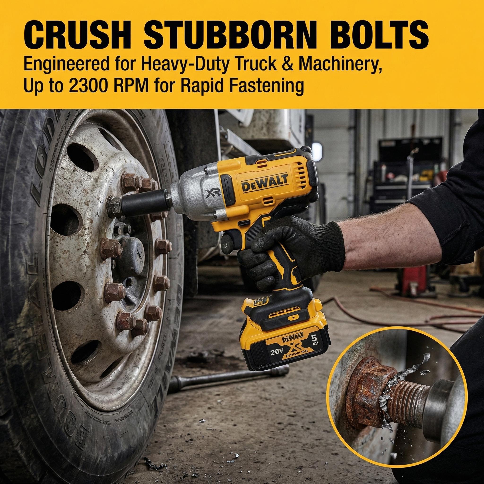 DEWALT DCF900NT Cordless Impact Wrench 20V Brushless Motor For Heavy Duty Fastening Work tool kit set Drill Household machine power diy great gift workshop use repair