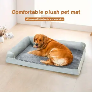 Dog Bed Sofa with Removable Cover and Non-Slip Base, Ideal for Small Medium Large Dogs, Plush Contact Surface, Warm Winter Pet Couch, Mat