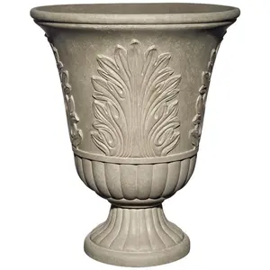 Classic Home & Garden 7030296 19 x 16 in. Plastic Larissa Urn Planter, Sand