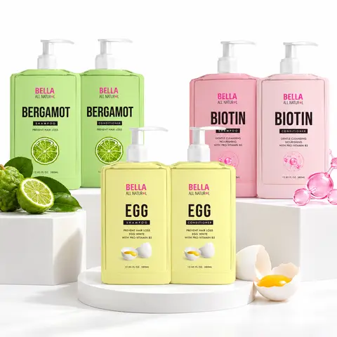 Bella All Natural Trio Perfecto (Shampoo and Conditioner Trio including Egg, Biotin and Bergamot)