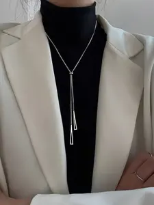 New Fashion Simple Versatile Necklace for Women, Elegant Long Sweater Chain, Autumn Winter Jewelry, High-End Style Pendant Necklace