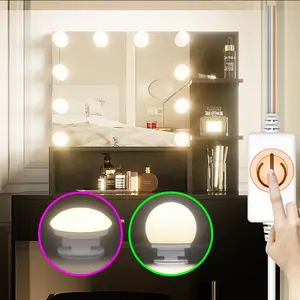3 Color Switch LED Vanity Light, Hollywood Style USB 5v Touch Sensor Dimmable Wall Mounted Mirror Cabinet Lamp Mirror Lights for Bedroom Bathroom Closet