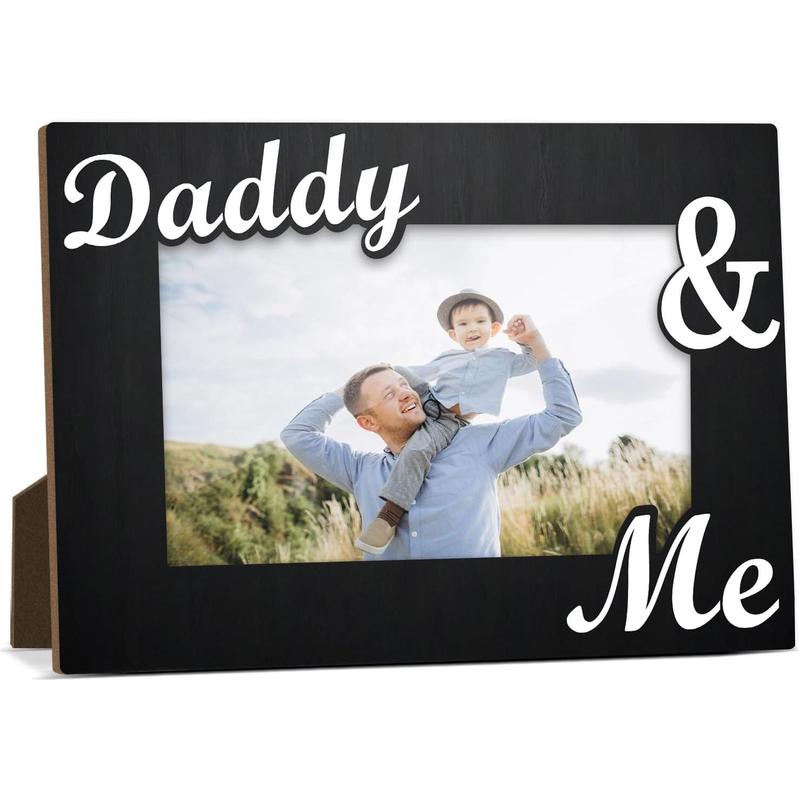 Dad Photo Frame, Daddy & Me Picture Frame, Father Gifts from Daughter Son, 4x6 Wooden Picture Frames Best Gifts for Birthday Father's Day, Home Office Shelf Table Decor