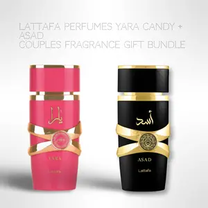 Lattafa Perfumes Yara Candy + Asad 100ml (3.4 Fl oz) Long Lasting Perfume - Value Bundle - Couples Fragrance Gift Bundle