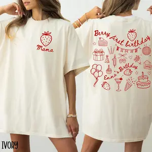 Berry First Birthday Family Matching Shirt Strawberry 1st Birthday Outfit Strawberry Themed Birthday Party Tees Mama Dada Strawberry Shirts