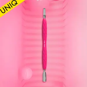 Manicure pusher with silicone handle “Gummy” UNIQ 10 TYPE 5 (narrow rounded pusher + wide blade)