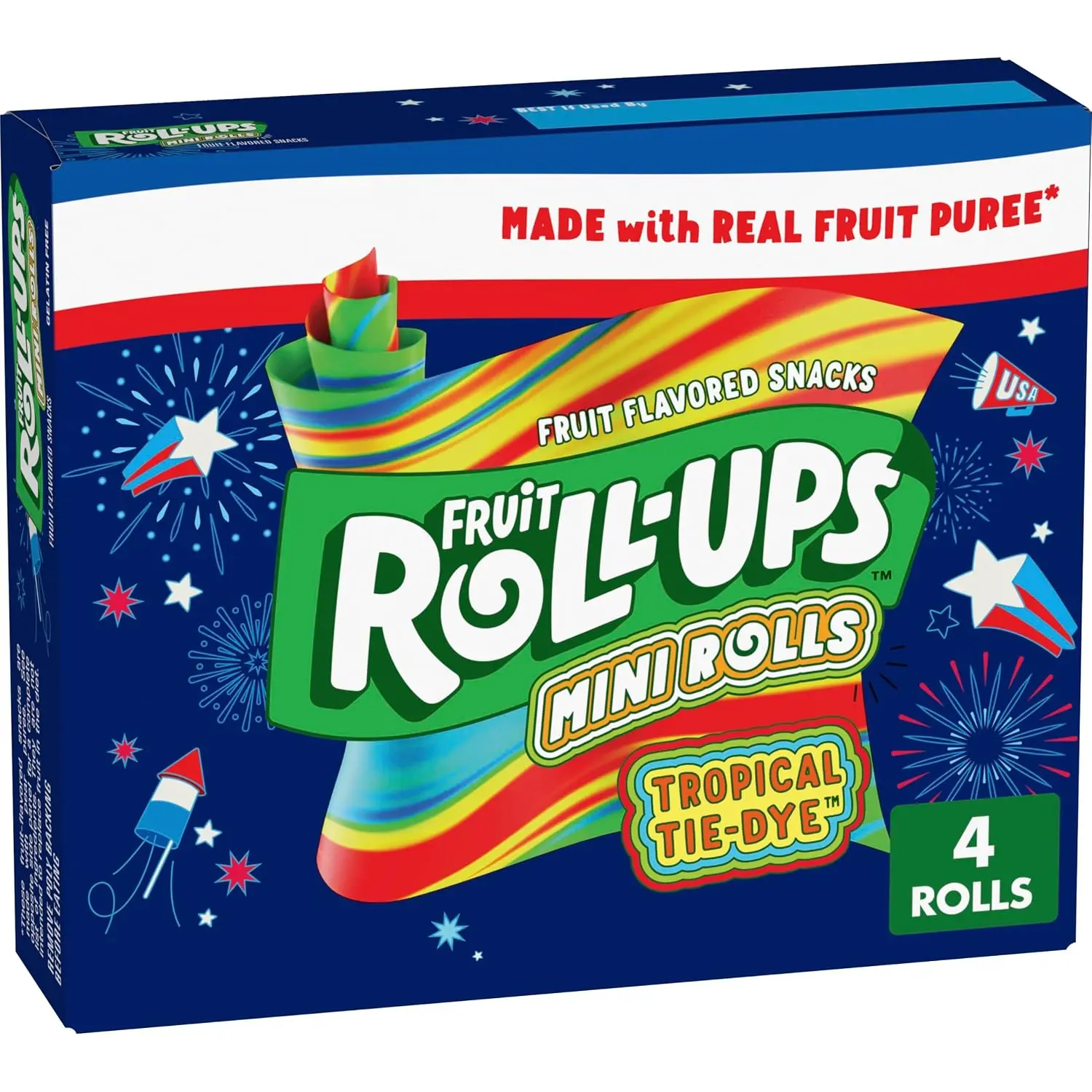 Fruit Roll-Ups Tropical Tie-Dye Mini Roll-Ups 4 CT Fruit Roll-Ups Tropical Tie-Dye Mini Roll-Ups 4 CT