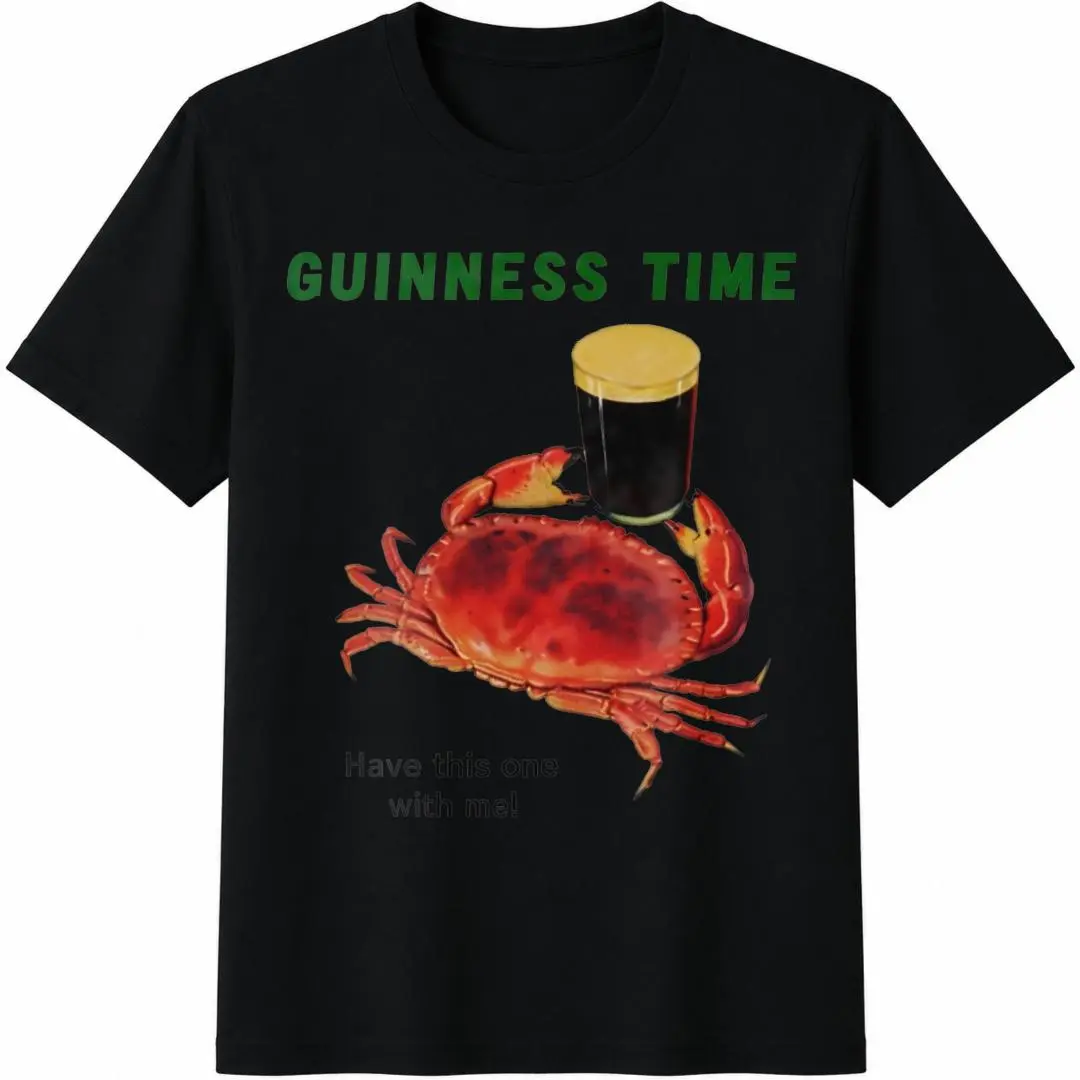 Black Crab Guinness Time T-Shirt, Funny Beer Lover Graphic Tee
