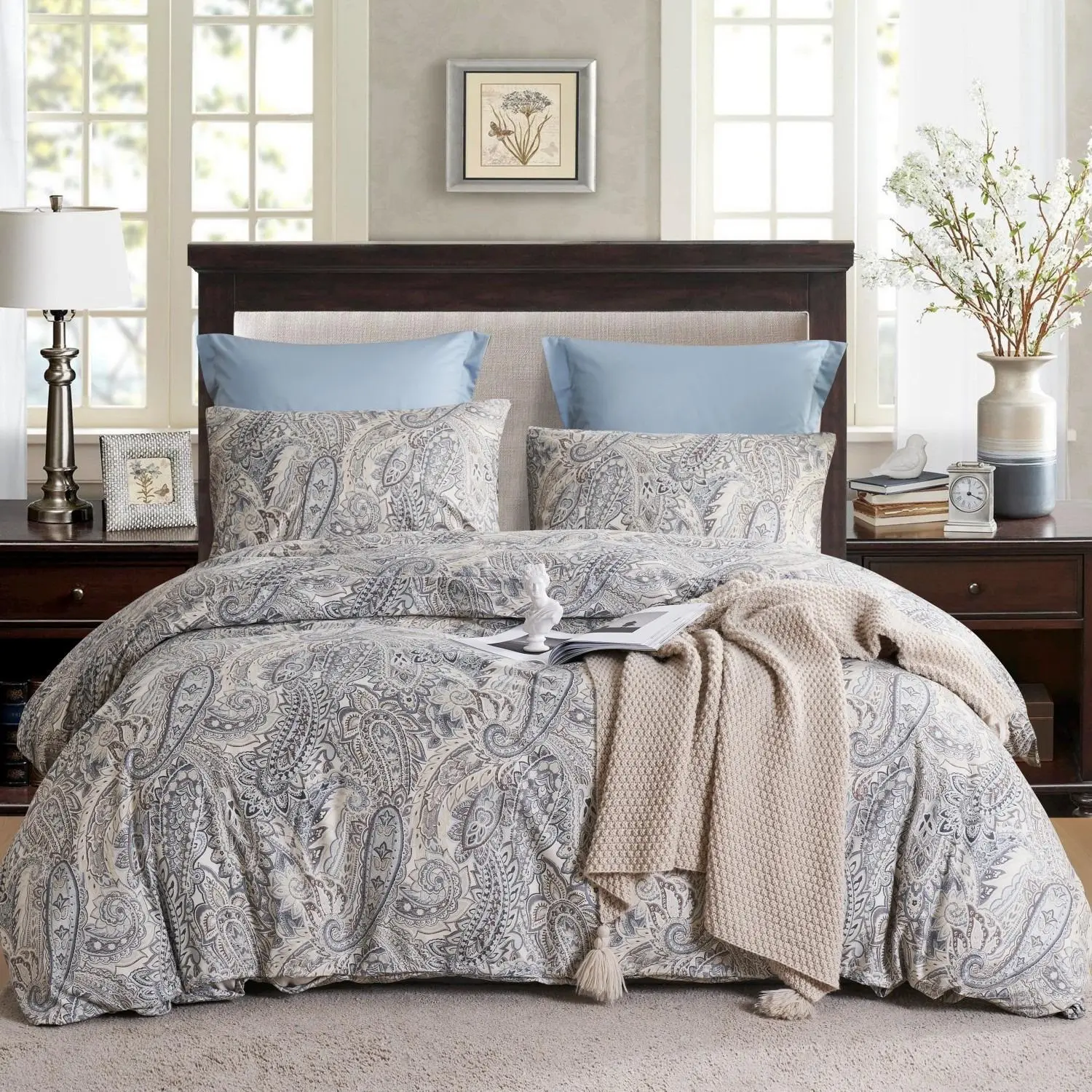 Floral Pattern Bedding Set, Including 1 Count Duvet Cover & 2 Counts Pillowcase Without Filler