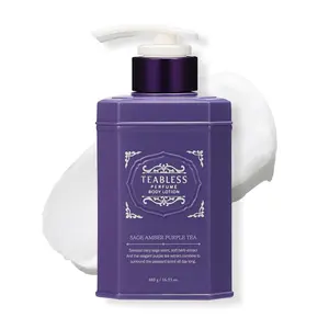 [TEABLESS Official Shop] Sage Amber Purple Tea Perfumed Body Lotion 16.93 oz / 480g , Daily Moisturizer, Body Lotion For Dry Skin & Sensitive Skin, Non-Greasy, Slow Aging, Floral Woody Scent, Korean Skin Care