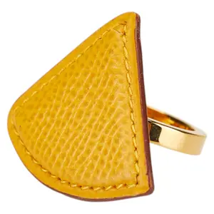 Pre-owned HERMÈS Others Small Leather Goods Hermes Triangle Leather Scarf Ring