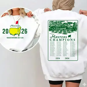 [SALE OFF 50%] Women's Long Sleeve Fitted Augusta National Golf Club Sweatshirt - 2026 Masters Tournament Button-Accented T-Shirt, Halloween & Everyday Wear, CG